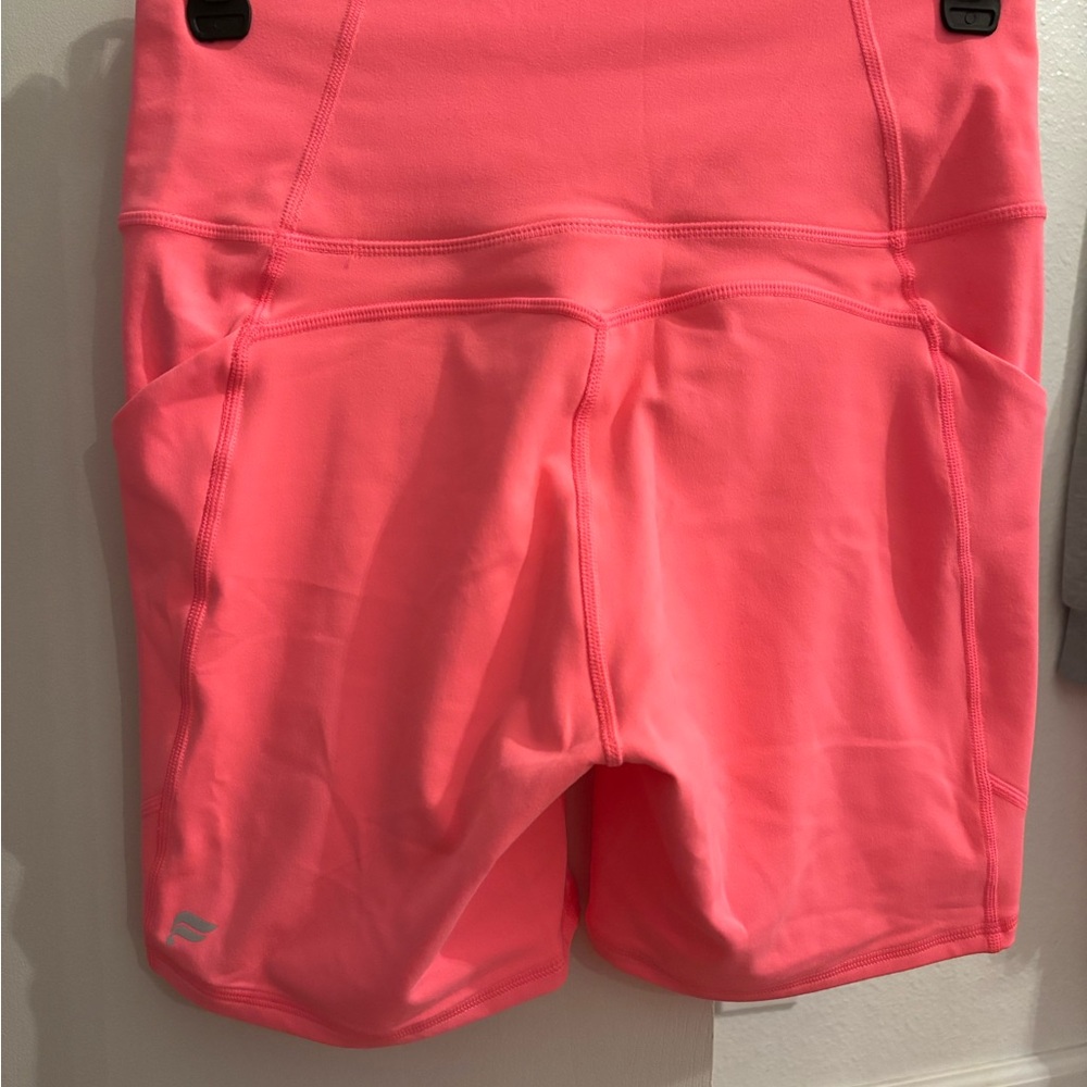 Fabletics Neon Pink Bike Shorts - Picture 2 of 3